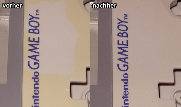 Bleichen des Plastiks eines GameBoys